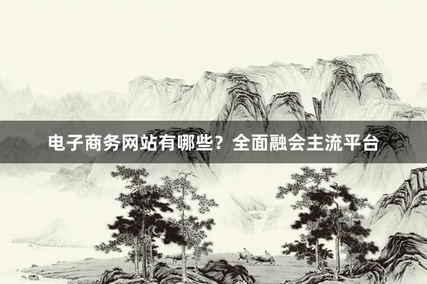 电子商务网站有哪些？全面融会主流平台