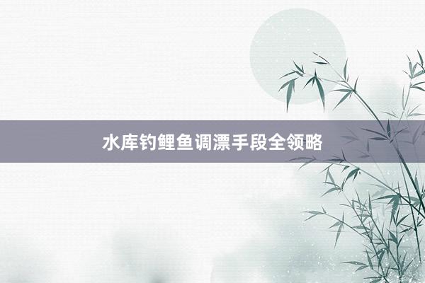 水库钓鲤鱼调漂手段全领略